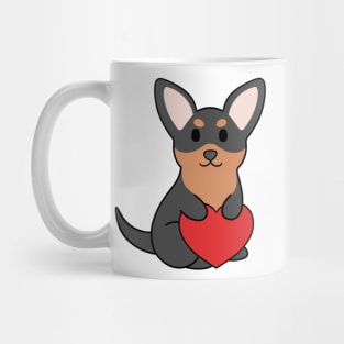 Black and Brown Chihuahua Heart Mug